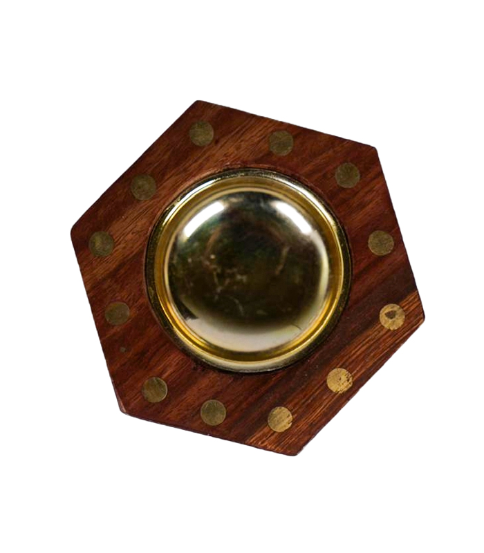 Boîte en bois Porte-encens en carbone - 10x3 cm